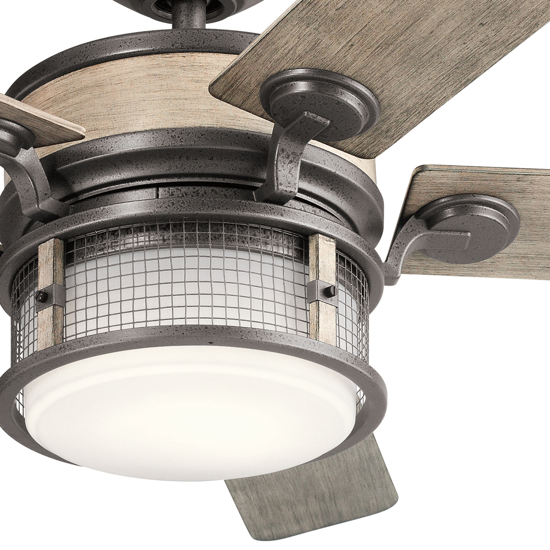 View Ahrendale Wrought Iron fan, LED IP44 152cm Ahrendale Wrought Iron fan, LED IP44 152cm
