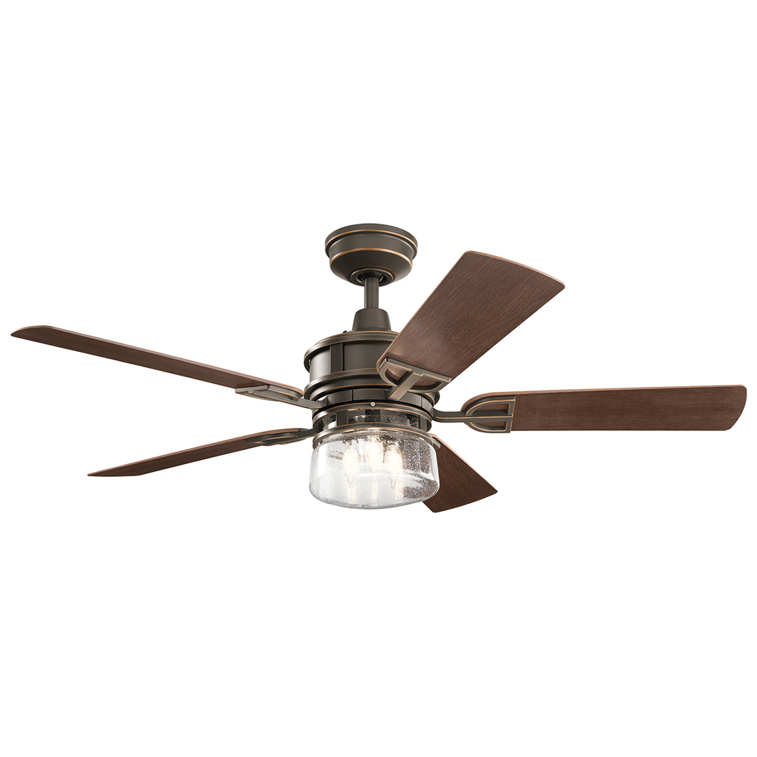Lyndon Patio Ceiling Fan with Lighting Old Bronze, IP23 LED E27 132cm