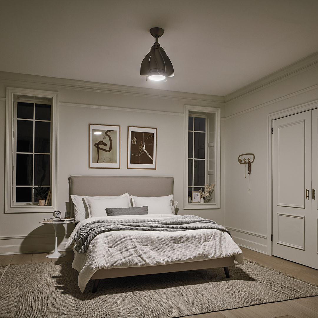 Show Terna fan lamp Brushed nickel, IP20 LED 3000K 38cm Terna fan lamp Brushed nickel, IP20 LED 3000K 38cm