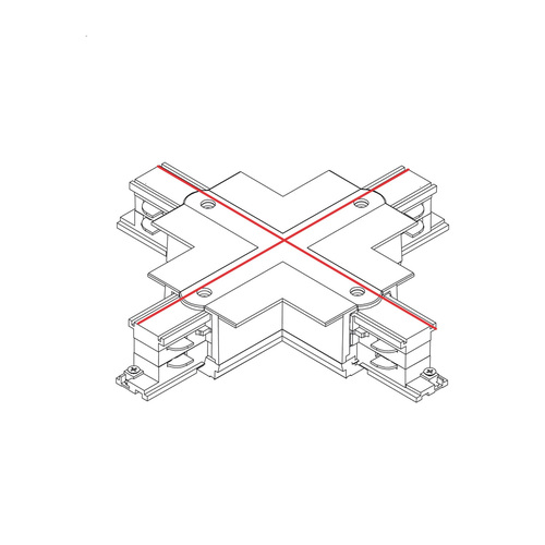 Check Powered X Connector for CTLS Recessed Track 8680 Black - Nowodvorski