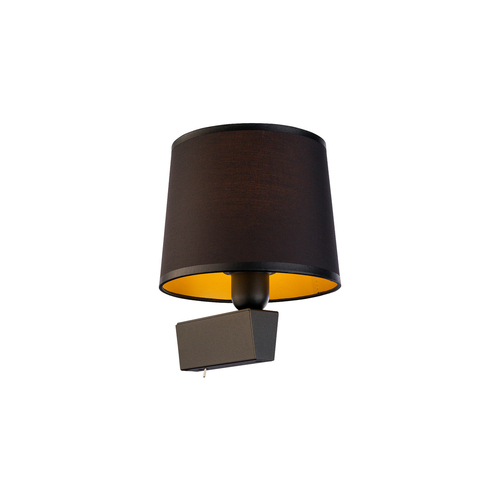 Check Nowodvorski CHILLIN 8197 wall light with switch, black shade with gold lining, E27