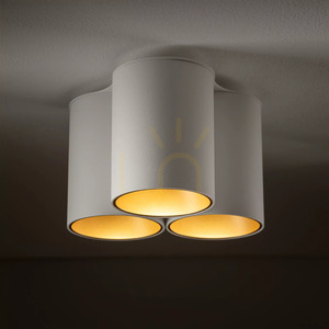 Nowodvorski EYE TONE 7666 surface-mounted ceiling light, white and gold, 3×GU10 small 2