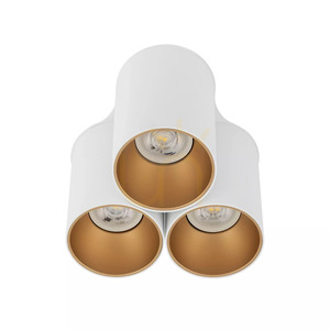 Nowodvorski EYE TONE 7666 surface-mounted ceiling light, white and gold, 3×GU10 small 4