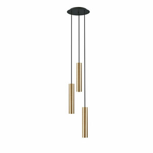 Nowodvorski BATON III 7855 brass and black 3-light E27 pendant, 20 cm small 1