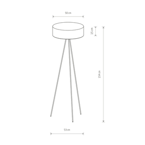 CADILAC 8190 Nowodvorski tripod floor lamp, grey 50 cm shade, 3xE27 small 1