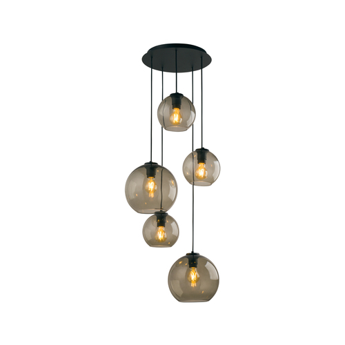 Check Nowodvorski VETRO V 7642 smoked black 5-light pendant lamp 5×E27