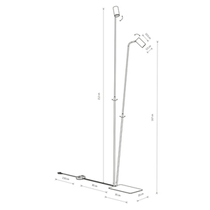 Nowodvorski MONO II 7708 black floor lamp 2xGU10 R50 small 1