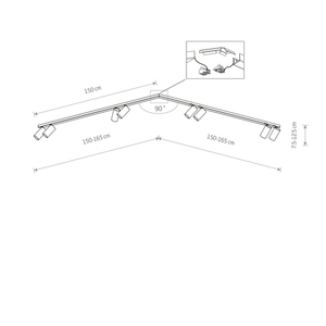 Spot MONO CORNER 2x150 long strip 7721 Nowodvorski small 1