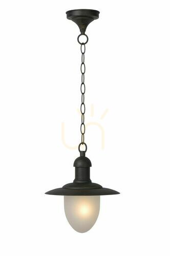 Check Lucide Aruba Outdoor Pendant Light Brown Metal IP44 E27 25 cm 11872/01/97