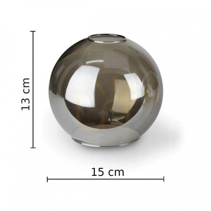 Keter Lighting COSMO 1252 chandelier, 6×E27, black/chrome, smoked glass small 3