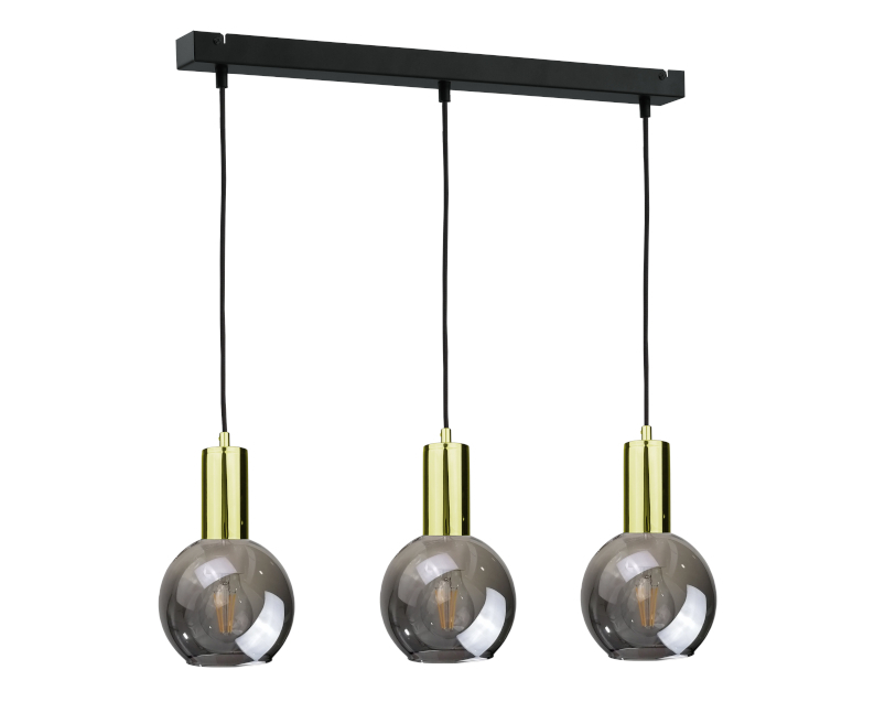 Hanging lamp 3xE27 SUPRA BLACK / GOLD