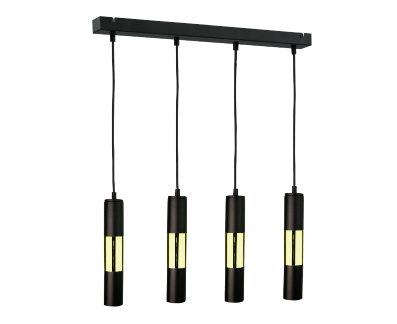 Hanging lamp 4xGU10 MAGNUM BLACK / GOLD
