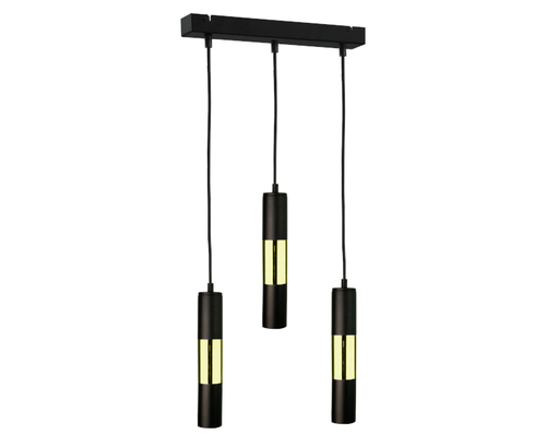 Check Keter Lighting Magnum black and gold pendant light 3xGU10 1256
