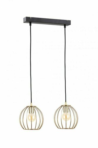 Check Keter Lighting GLOBE 1247 pendant light, 2×E27, black and gold