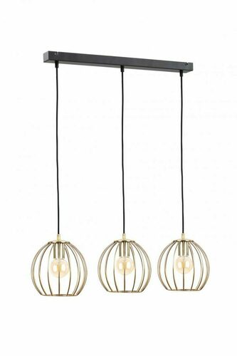 Check Hanging lamp 3xE27 GLOBE BLACK / GOLD