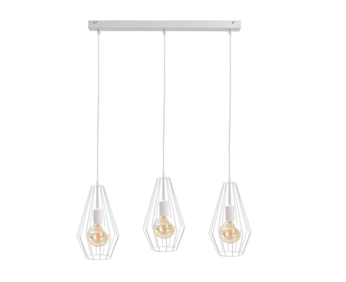 Check Keter Lighting Lex 3xE27 Pendant Light, White, 60 cm Bar