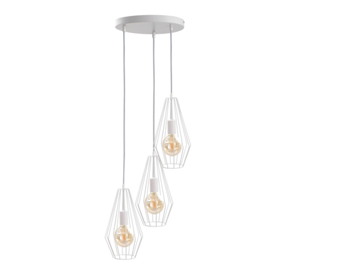 Check White Keter Lighting Lex 442 pendant light, 3 × E27
