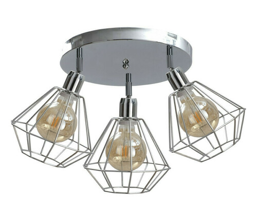 Check Keter Lighting Foskal 3xE27 Ceiling Spotlight, Chrome, 32 cm