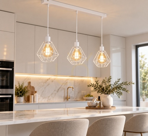 Check Keter Lighting FOSKAL WHITE 461 pendant light, white, 3×E27, 60 cm