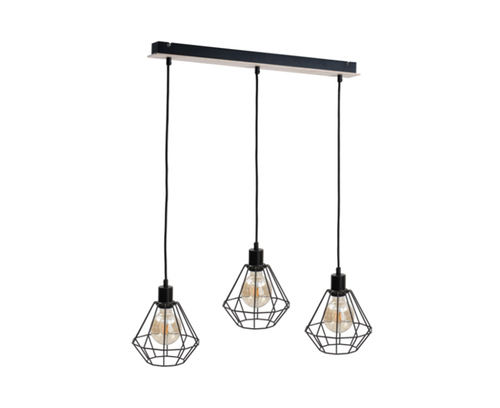 Check Keter Lighting ATWOOD 565 pendant light 3×E27 black with plywood
