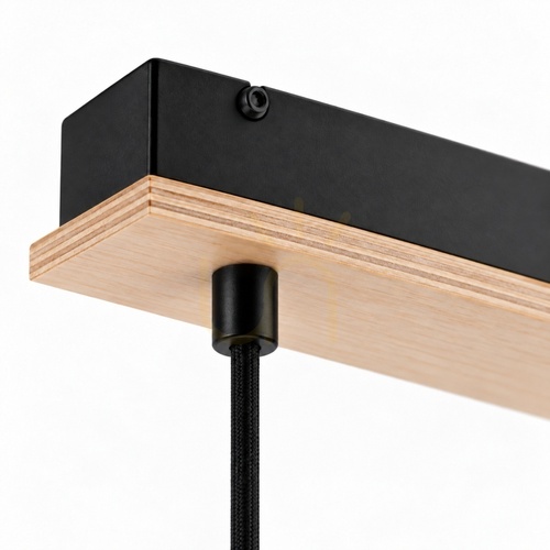 Check Keter Lighting ATWOOD 565 pendant light 3×E27 black with plywood