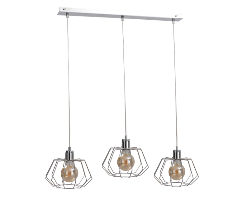 Hanging lamp 3xE27 LUNA SILVER