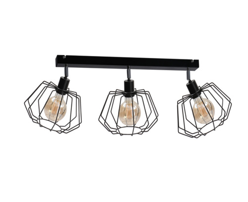 Check Keter Lighting LUNA BLACK Black 3-Light E27 Ceiling Spotlight, 63 cm