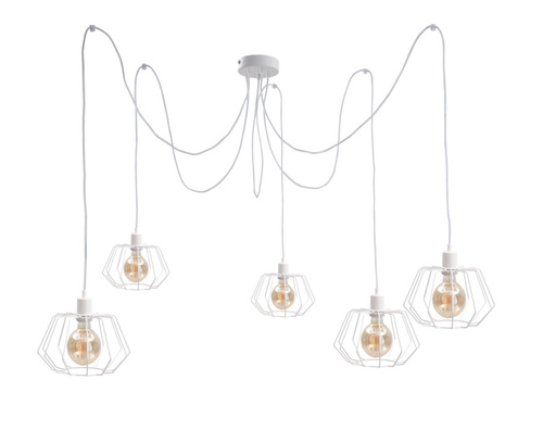 Check Hanging lamp 5xE27 LUNA WHITE