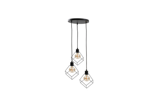 Check Keter Lighting Ruben 500 black pendant light, 3×E27