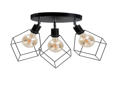 Check Keter Lighting RUBEN BLACK 524 ceiling light, black, 3×E27