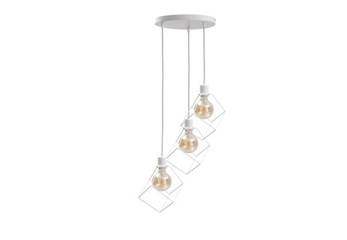 Check Keter Lighting RUBEN WHITE 531 pendant lamp, 3xE27, white wire cages