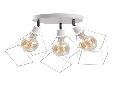 Check Ceiling Spotlight 3xE27 RUBEN WHITE Keter Lighting, white wire cages