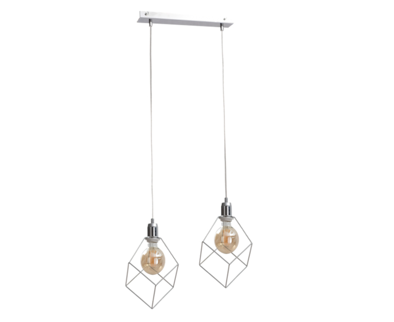 Hanging lamp 2xE27 RUBEN SILVER