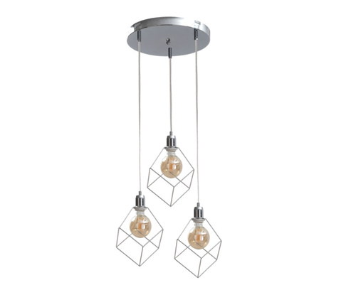 Check Hanging lamp 3xE27 RUBEN SILVER