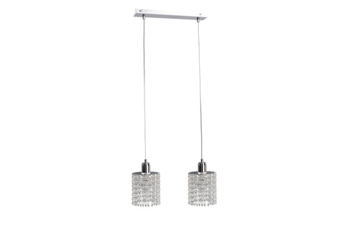 Check DIAMENT 2xE27 pendant light, chrome with crystals