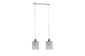 DIAMENT 2xE27 pendant light, chrome with crystals small 0
