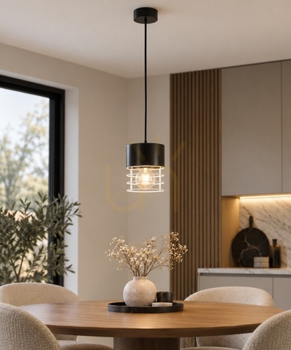 Check Keter Lighting MAO 856 black and white pendant light, 1×E27