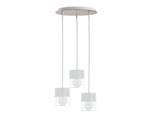 Check Hanging lamp 3xE27 CASA WHITE / WOOD