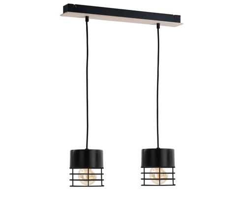 Check Hanging lamp 2xE27 CASA BLACK / WOOD