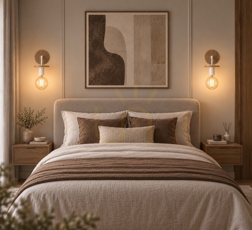 Check Keter Lighting SATURN NATURAL 278 white and plywood wall light, 1×E27