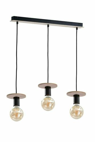 Check Hanging lamp 3xE27 SATURN NATURAL / BLACK