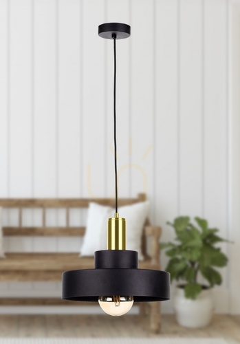 Check Hanging lamp 1xE27 GIZA BLACK / GOLD