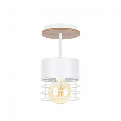 Check Keter CASA WHITE WOOD ceiling lamp E27, 1-light, 26 cm, white/natural wood, 1123