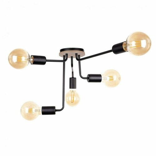 Check Ceiling lamp 5xE27 NIXON WOOD BLACK