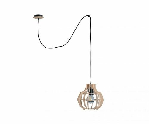 Check Keter Lighting BENTO SMALL NATURAL LONG 653 pendant light, natural wood, 1×E27, 28 cm