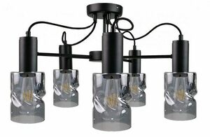 Keter Lighting INGER BLACK 1769 ceiling light, 5xE27, black with smoked glass small 0