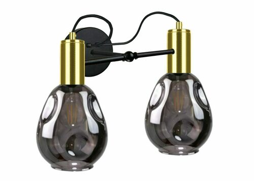 Check Wall lamp 2xE27 KARI BLACK / GOLD