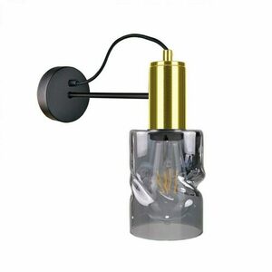 Keter Lighting INGER 1786 wall light, black and gold with smoked glass, 1×E27 small 0