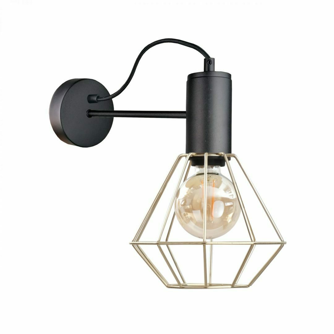 Wall lamp 1xE27 LARS BLACK / GOLD