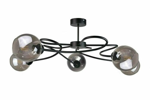 Check Keter Lighting Blom Black 5-Light Ceiling Light, E27, 75 cm, 1644